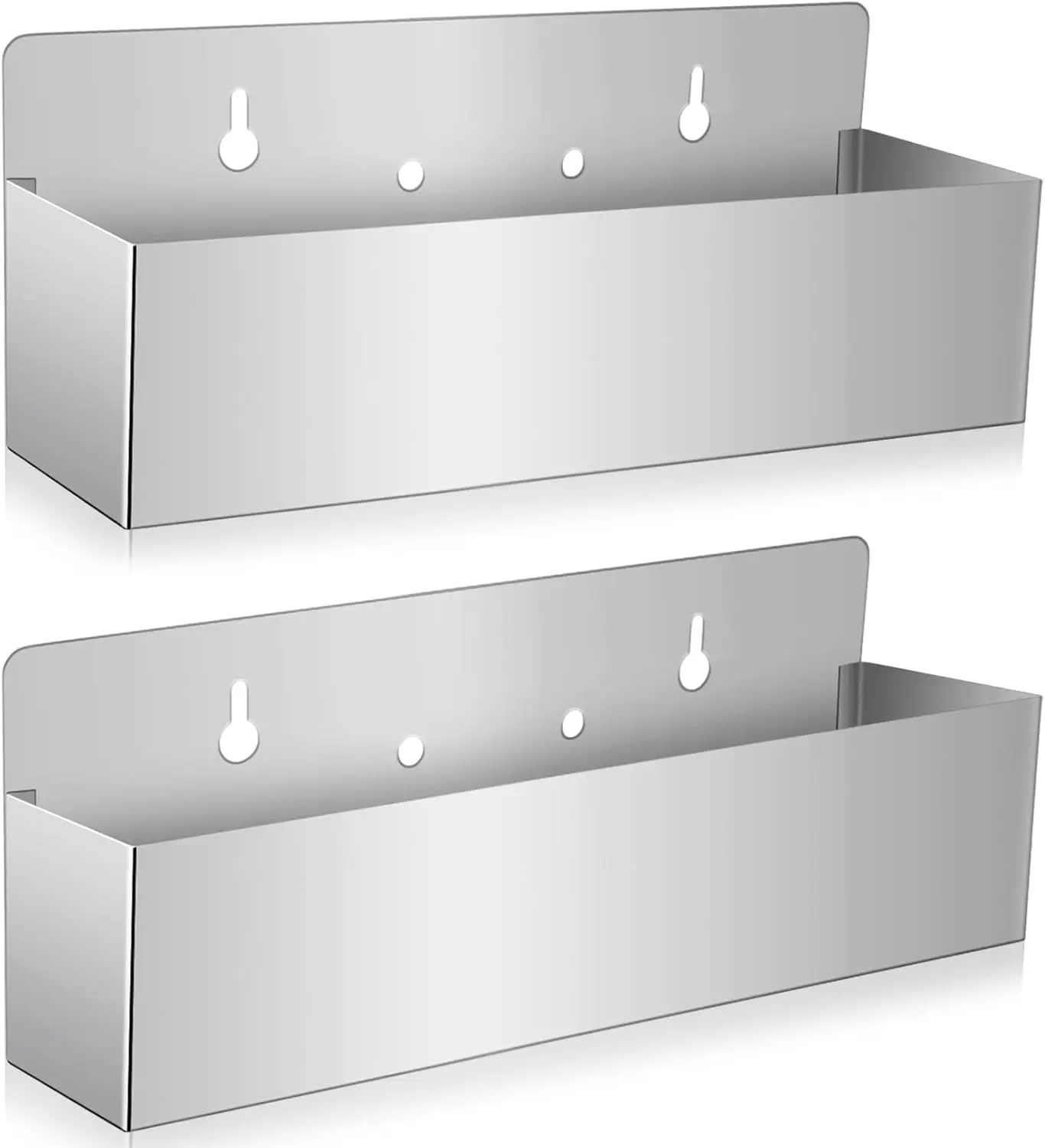 

2-Pack 15 Inch Stainless Steel Wall Mounted Bottle Rack for Bars, Silver
