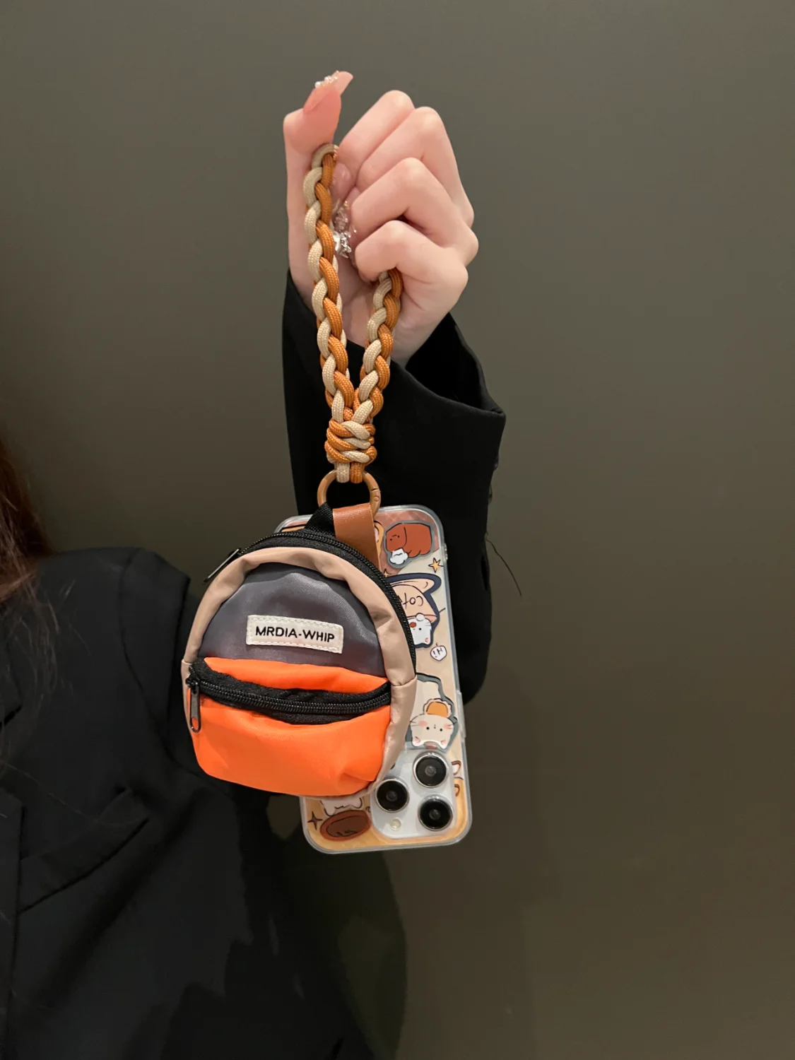 جراب هاتف لـ iPhone ، حقيبة مدرسية جديدة ، حافظة iPhone 15 ، 14 ، 13 ، 12 ، 11 Pro Max ، 7 ، 8 Plus ، X ، XR ، XS Max ، يمكن تخزين سماعات الرأس ، المفتاح