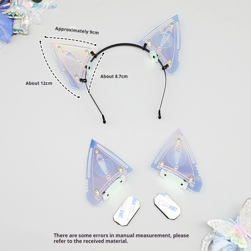 Cyberpunk Helmet Cat Ears DIY Mech Cat Ears Headband Decorated Sci-fi Mechanical Mech Costume Props Headwear Hair Accessories