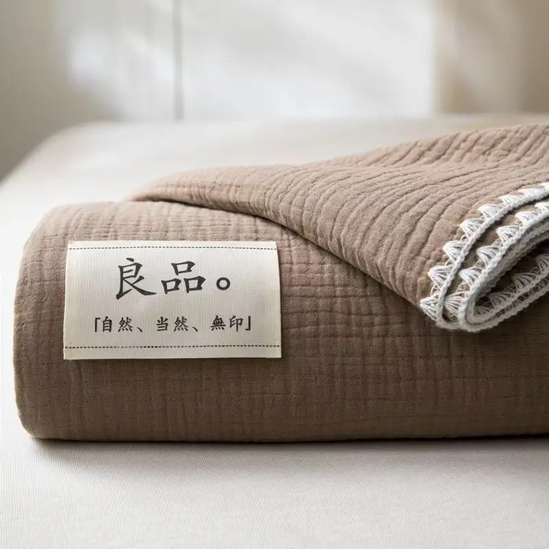 5 طبقة بطانية من الموسلين للكبار الملك الملكة حجم طقم سرير القطن الصيف رمي بطانية للأريكة المفرش السرير لحاف 150x100 #6