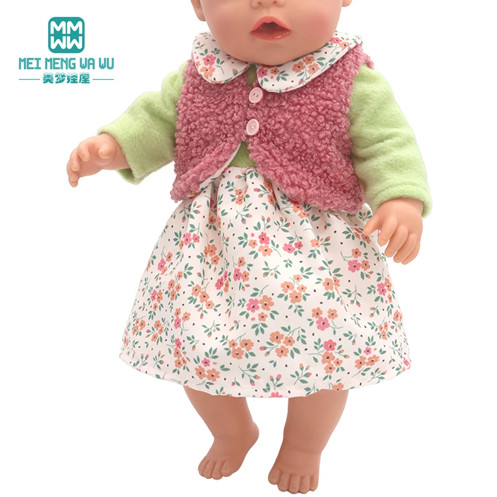 Fits 17-18inch American doll and New Born Doll Clothes Fashion Dresses, Hooded jumpsuit, cardigan strap skirts Toys Girl gifts