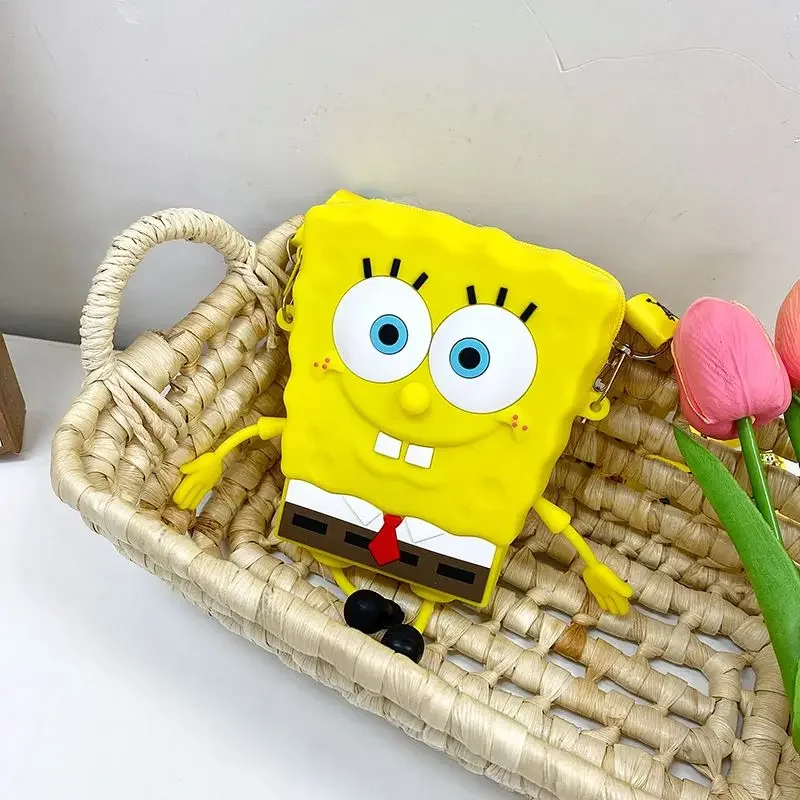 New cartoon SpongeBob SquarePants Kids PU Backpack Mini Schoolbag Girl and Boys Cute Shoulder Bag