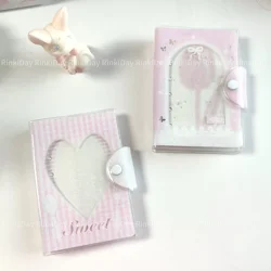 Cute Pink Tulip A7 Binder Girl's Journal Loose Leaf Photocard Collection Book Kpop Stationery