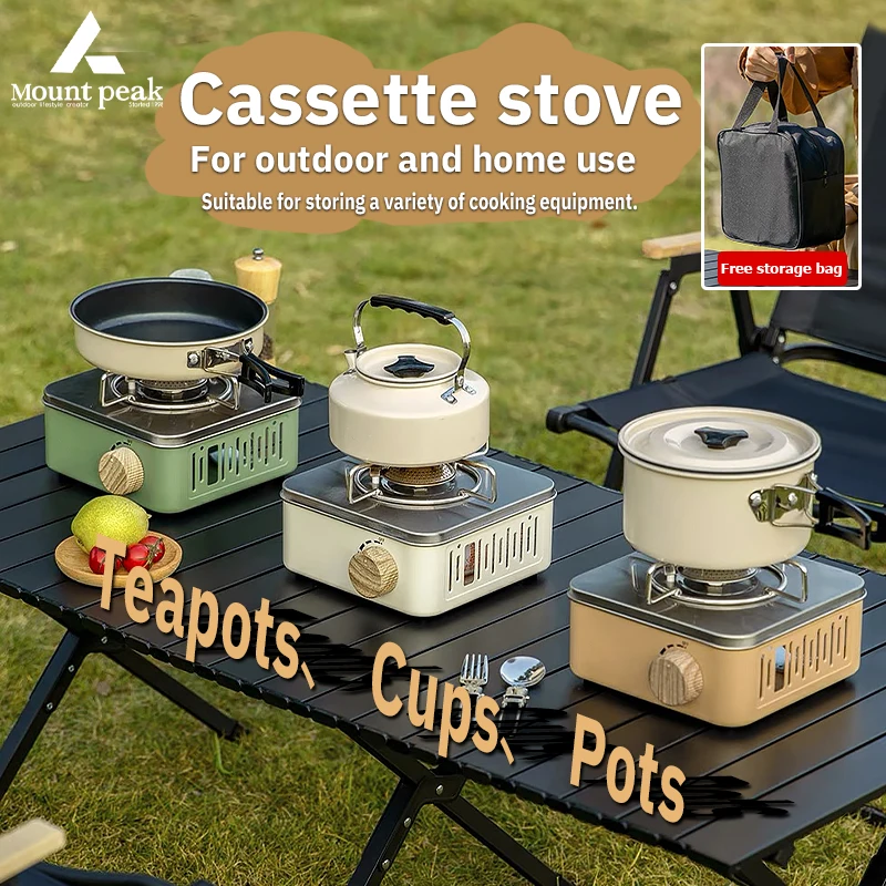 Mountainhiker Camping Gas Stove, High Power, Portable Cassette Fire Pit, Outdoor Burner Picnic Camping Cassette Stove, 2800W