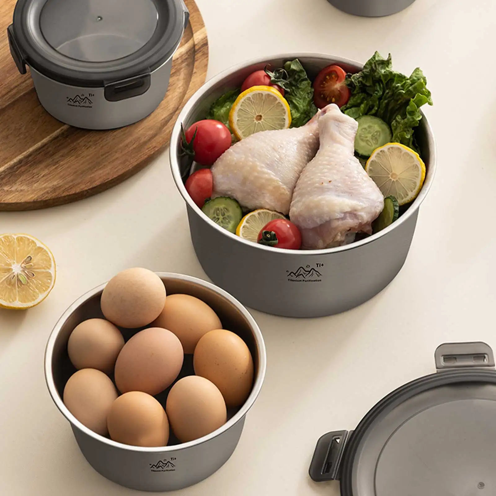 400-2200ML Stainless Steel Bento Box Food Sealing Bowl Portable Purification Dinner Box with Leak Proof Airtight Lid for Work