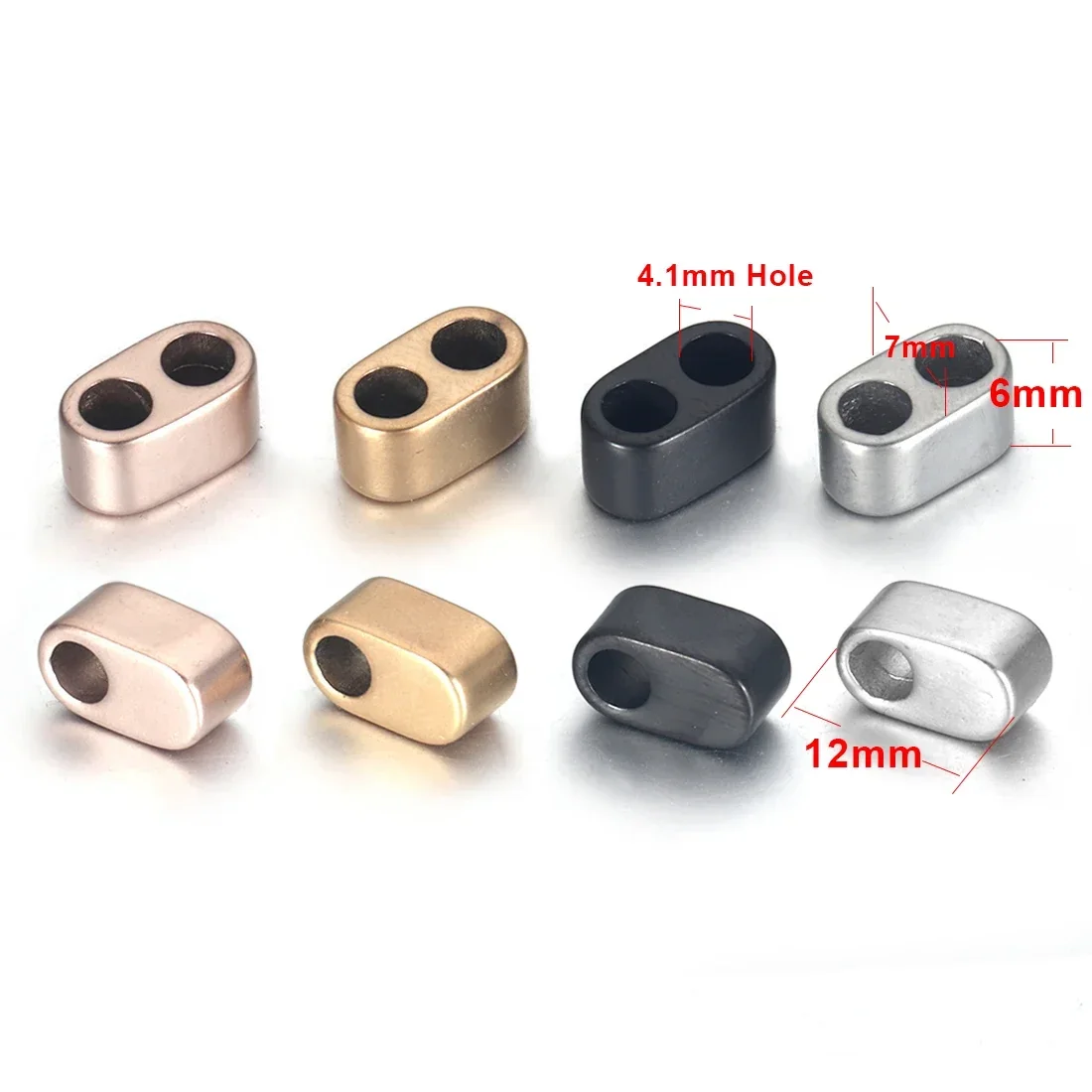 Stainless Steel Gold End Caps Spacer Beads Connector Clasp for Adjustable Bracelet Milan Rope Jewelry Making Findings