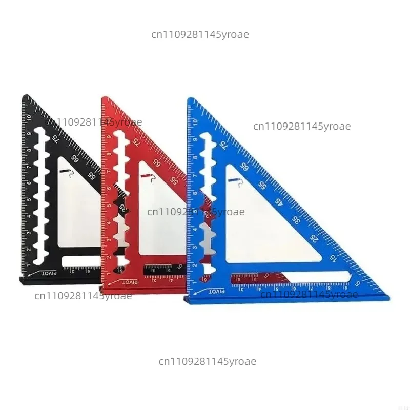 Règle triangulaire en aluminium de 4 pouces, outil de mesure et de marquage pour le travail du bois, 45/90 degrés