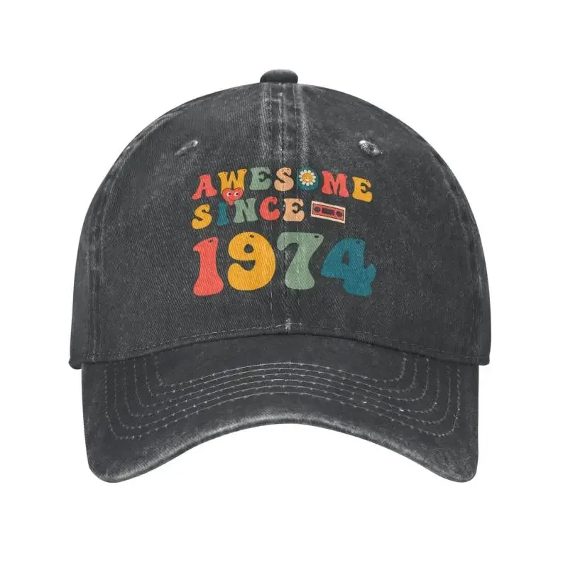 

Classic Cotton Awesome Since 1974 Baseball Cap Men Women Custom Adjustable Adult Retro Groovy Hippie Style Dad Hat Summer