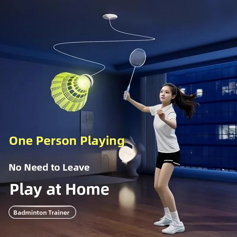 

Single Person Badminton Training Rebounder Automatic Line Indoor Student Practice Tool Suction Cup Rotation Badminton Equipment
