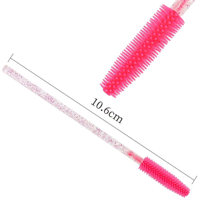 Applicateur de mascara en cristal de silicone pour femmes, brosses à cils en diamant de poulet, peigne, outils de brosse de maquillage de beauté, 50 pièces