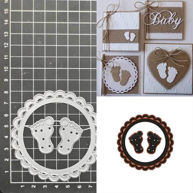 Child Footprints Metal Cutting Dies Stencil Scrapbook Album Stamp Paper Card Embossing Decor Craft Knife Mould