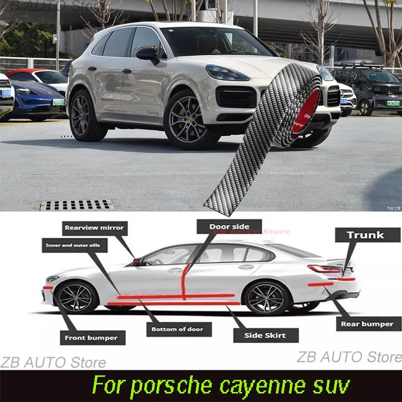 

For Porsche Cayenne Suv Strong adhesive bumper strip, front and rear lip side skirts, collision and scratch resistant suitable