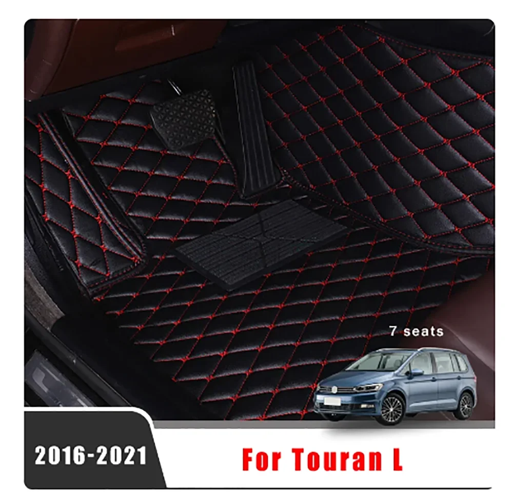 

Автомобильные коврики LHD для Volkswagen VW Touran L 2021 2020 2019 2018 2017 2016 (7 местный), аксессуары, индивидуальные чехлы, внутренняя часть