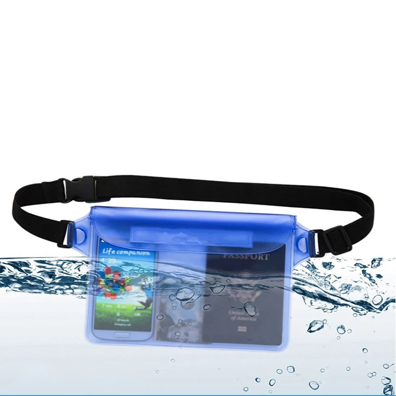 PVC Waterproof Waist Bag Outdoor Sports Bag Rafting Swimming Beach Bag Transparent Waist Bag Waterproof Bag