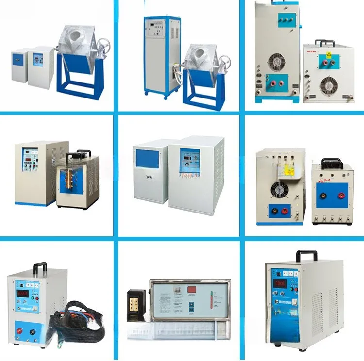 آلة الحث عالية التردد الصغيرة المعدنية الصلب التبريد لحام لحام ذوبان فرن التدفئة معدات تزوير