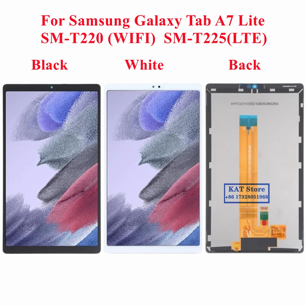 Oringal For Samsung Galaxy Tab A7 Lite SM-T220 Wifi SM-T225 LTE T225 LCD Display Screen Touch Digitizer Full Assembly