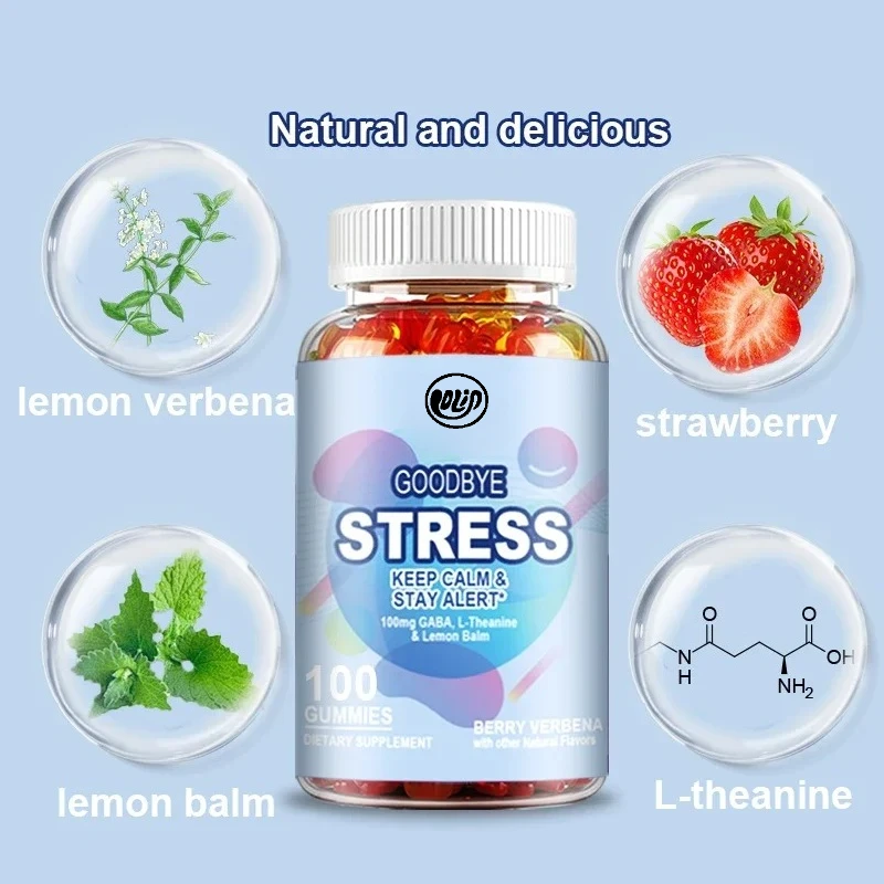 Goodbye Stress Gummies - with GABA, L-Theanine, Lemon Balm - Relieve Stress, Improve Negative Emotions, and RelaxSupplements