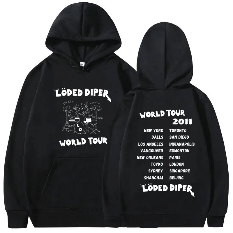 

Loded Diper World Tour Graphic Hoodie Diary of A Wimpy Kid Sweatshirt Men's Hip Hop Oversized Hoodies Male Vintage Streetwear