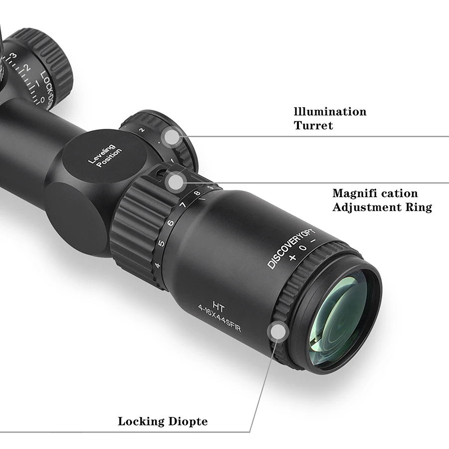 Imagem -04 - Primeiro Focal Plano Riflescope para Caça Âmbito Iluminado ht 416x44sfir Ffp Mount Glass Retículo Gravado Novo