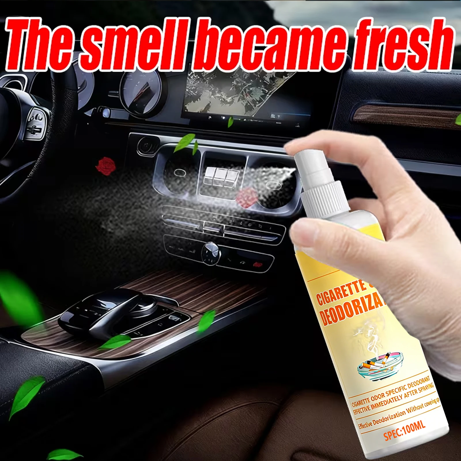 GREEDY TREE Cigarette Smell Deodorizer Spray | 100ML | Immediate Odor Elimination for Home, Car & Office | Non-Masking Formula