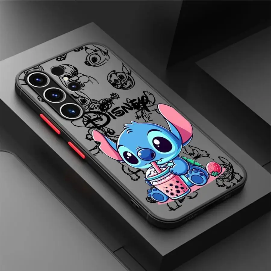 Cartoon Funny Stitch Cute Matte Case For Samsung Galaxy S24 S22 S23 S20 S21 FE S10 Plus Note 20 Ultra 10 Lite Phone Fundas