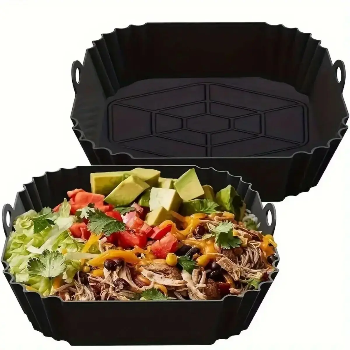 Revestimiento reutilizable de silicona para freidora de aire, tapete para hornear plegable y antiadherente, resistente al calor, accesorio de cocina, 1 ud.