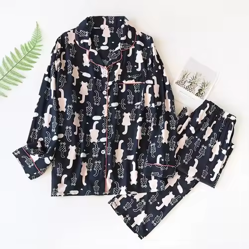 Spring / Summer New 100% viscose long-sleeved trousers ladies pajamas suit 3XL plus size long Sleepwear women's home Nightwear - Image 15
