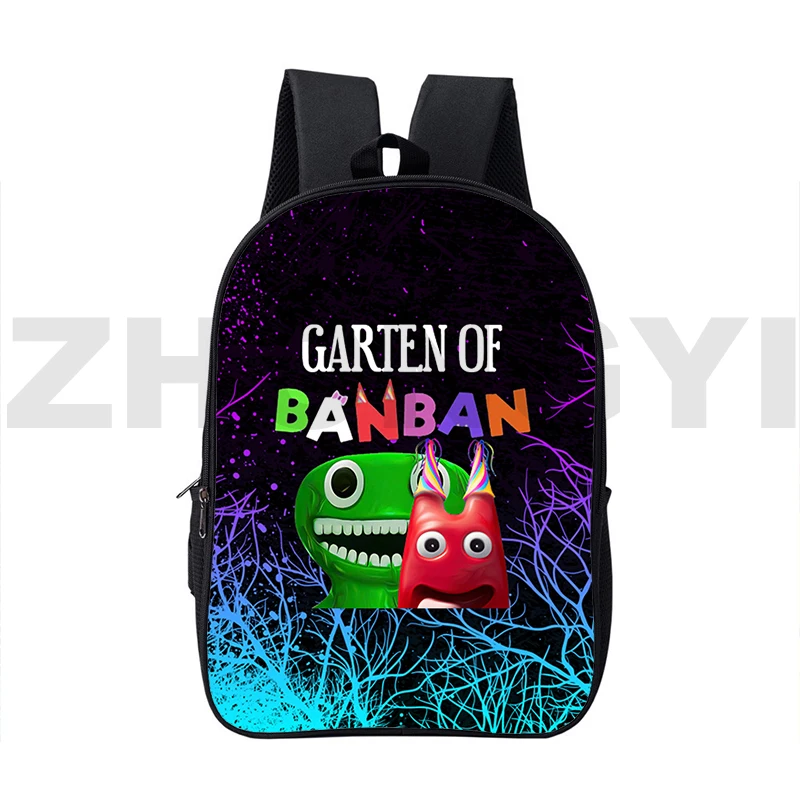 Garten of BanBan 2 Backpacks Women 16 Inch Canvas Double Zipper Satchel Anime Garten of BanBan School Bag for Girls Mochila 2023