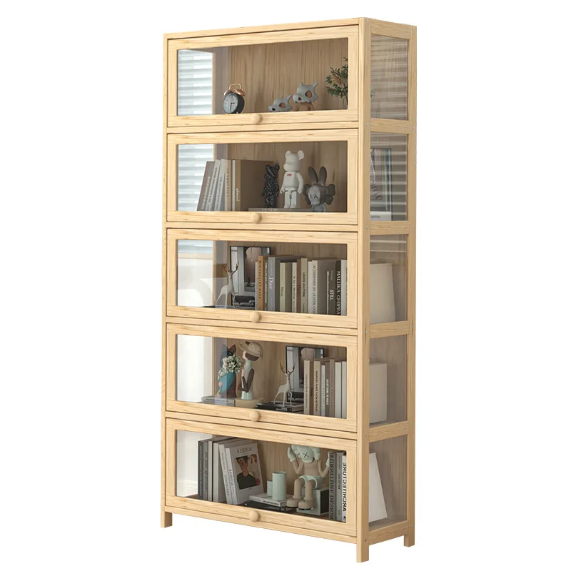 

Solid wood floor-to-ceiling bookcase Multi-layer household living room against the wall Bookshelf Display