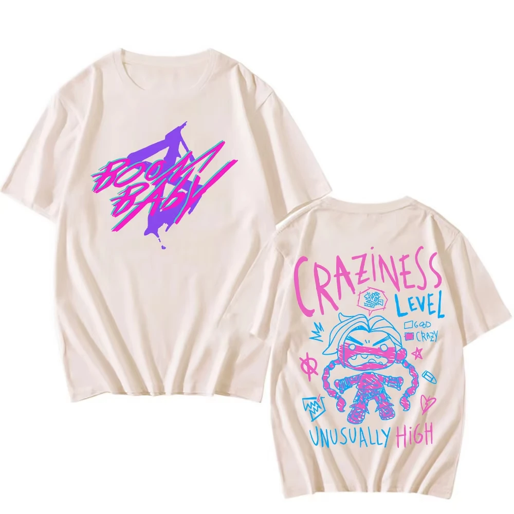 غامض Jinx تي شيرت الكرتون طباعة الكلاسيكية لعبة Harajuku Kawaii تي شيرت قصير الأكمام الجولة الرقبة لطيف التي شيرت سوداديراس لينة