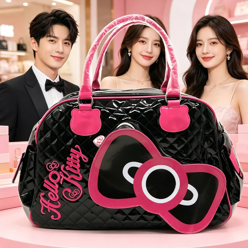 

PU Hellokittys Travel Bag Large Capacity Travel Shoulder Bag General Leisure Fashion Duffle Bag Kawaii Cartoon Bags for Woman