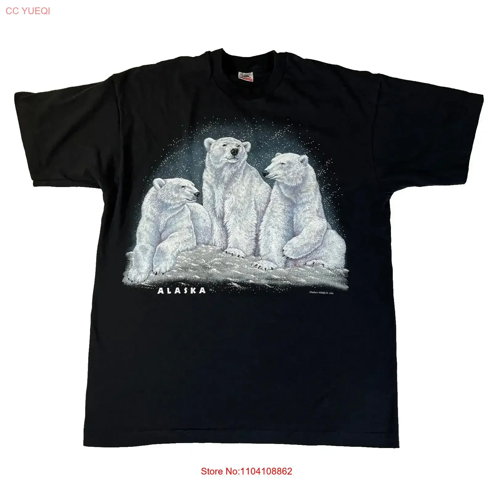 Vintage Fletcher's Wildlife 1994 Alaska Polar Bears T Shirt Made in USA Sz XL vintage Washed designer clothes Breathable