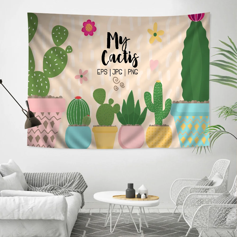 

Cactu Anime Tapestry Hippie Flower Wall Carpets Dorm Decor Cheap Hippie Wall Hanging