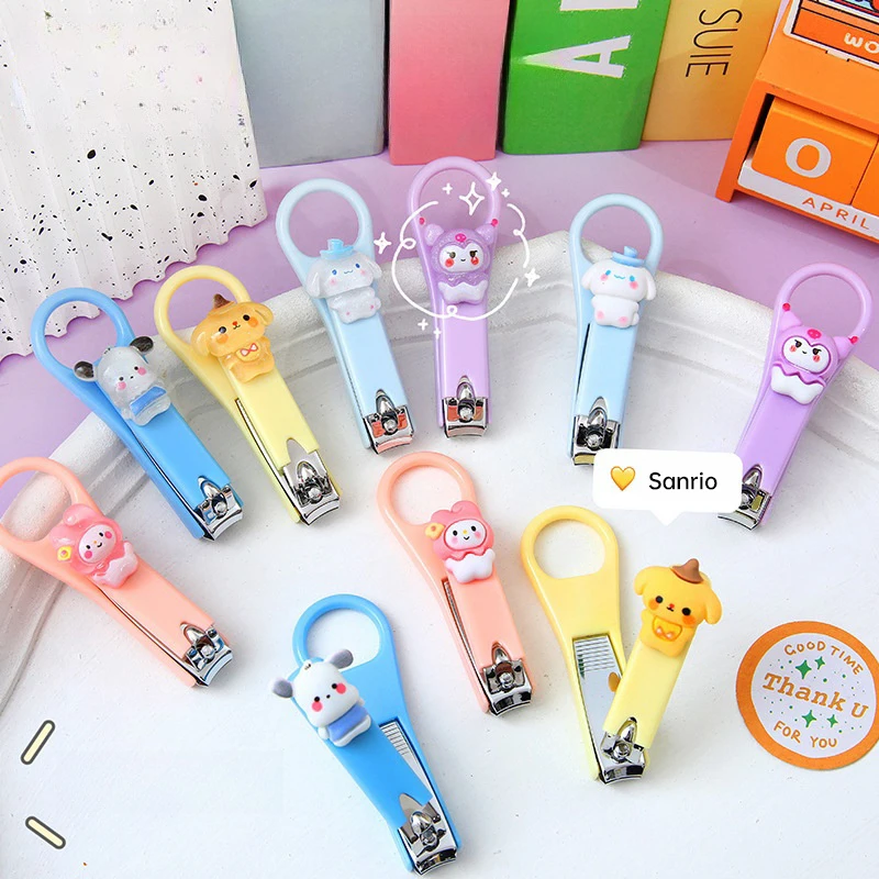 Sanrio Hello Kitty My Melody Cinnamoroll Kuromi Pompompurin Pochacco cute nail scissors nail clippers Children's anime toysdaily