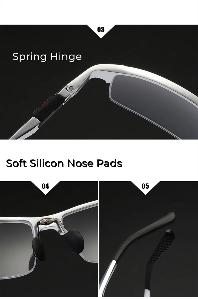 Aluminium Halbrand Optischer Rahmen Rezept Männer Rechteckige Brillen Sonnenbrille Brille Sportbrille Große Breite Gesicht Verwendung – Detail 10