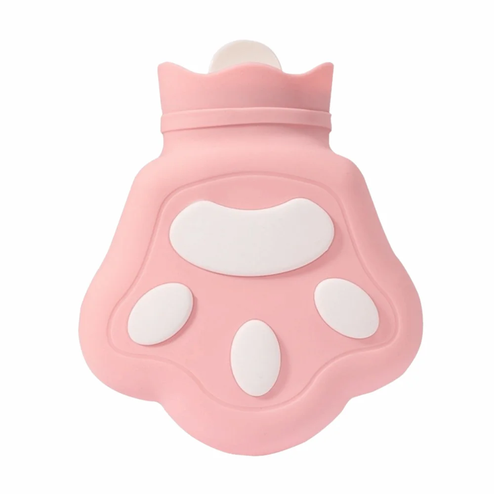 

Cozy Silicone Hot Water Bag Thickened 450 ML Cute Bear Paw Hand Warmer Removable Cover Anti-scalding Cartoon Warm Water Bag