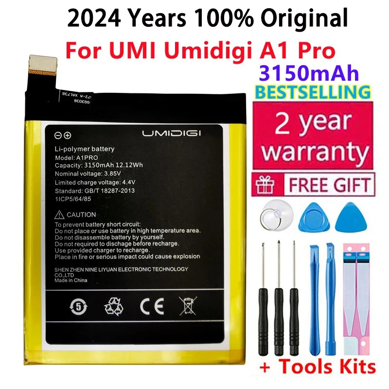 

2023 Years 100% Original High Quality 3150mAh Replacement Battery For UMI Umidigi A1 Pro A1Pro Cell Phone Batteries Bateria