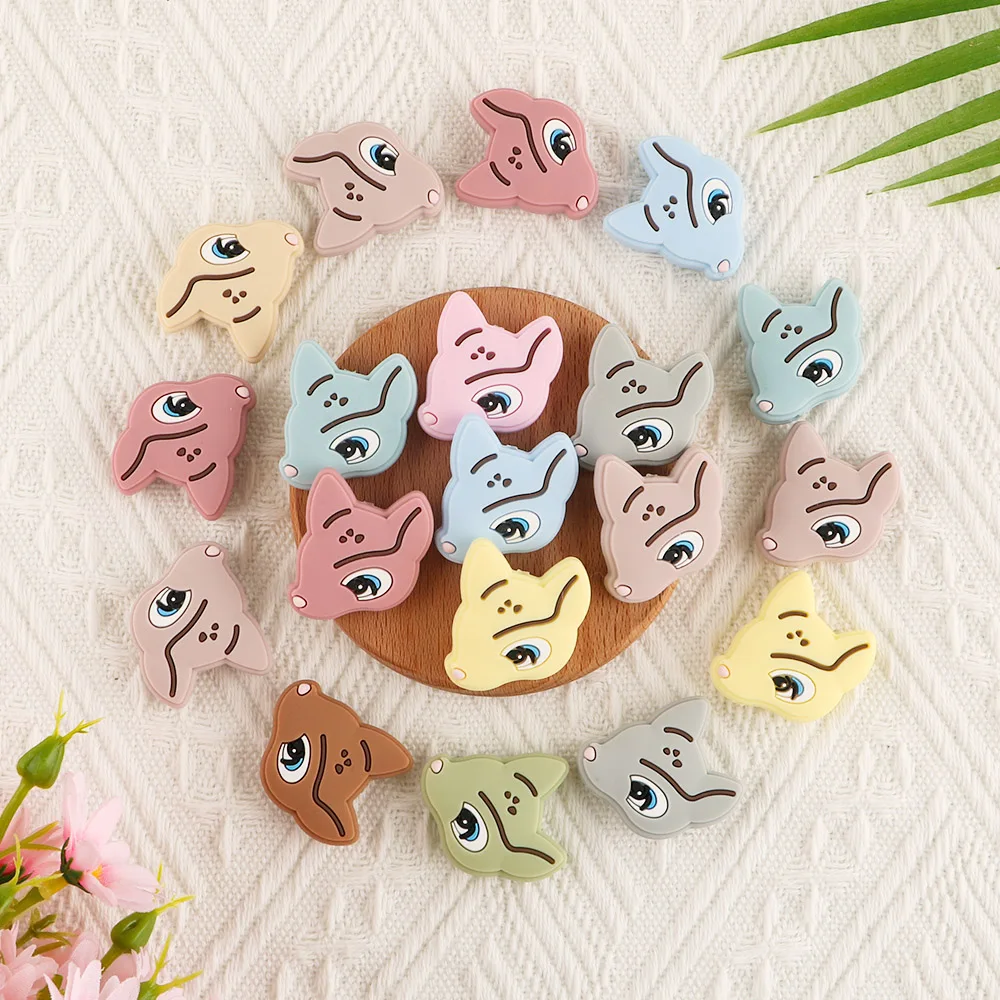 8pcs Sika Deer Silicone Focus Animal Beads For DIY Jewelry Making Personalize Earrings Necklace Bracelet Keychain Accessories