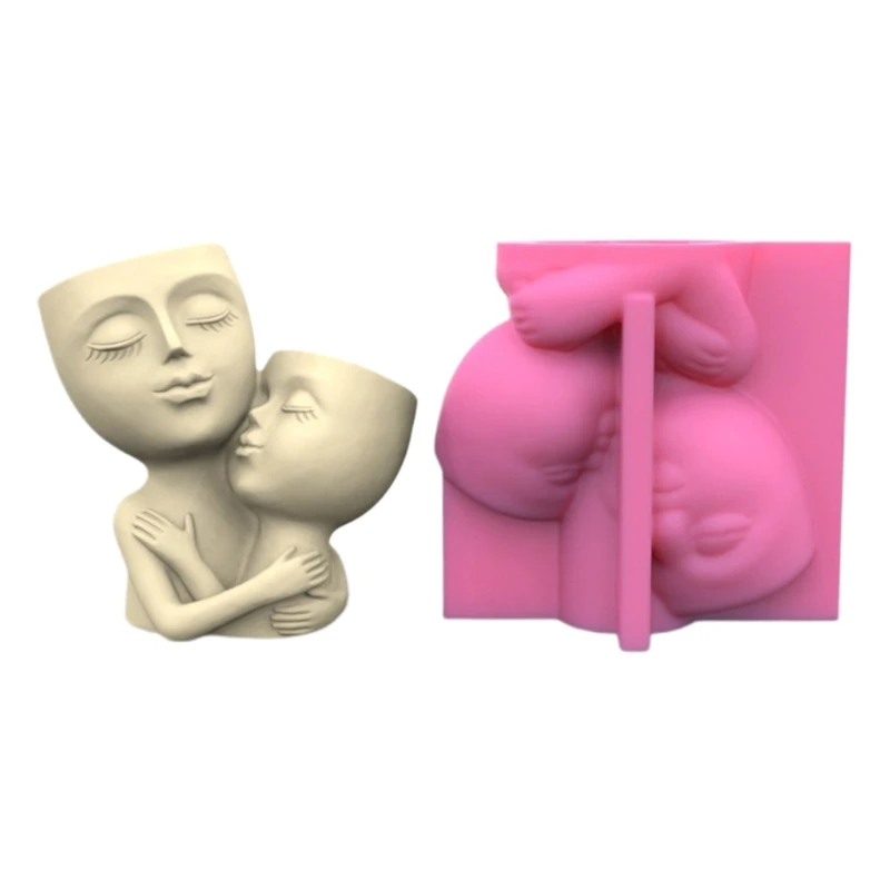 

Two Man Hug Gypsum Silicone Mold Diy Succulents Concrete Flower Pot Vase Plaster Cement Clay Mold Holder Mold