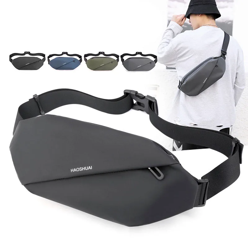 

TOP Quality Waterproof Waist Chest Bag Men's Outdoor Running Travel Phone Crossbody Sling Pack Large Capacity Shoulder Bag