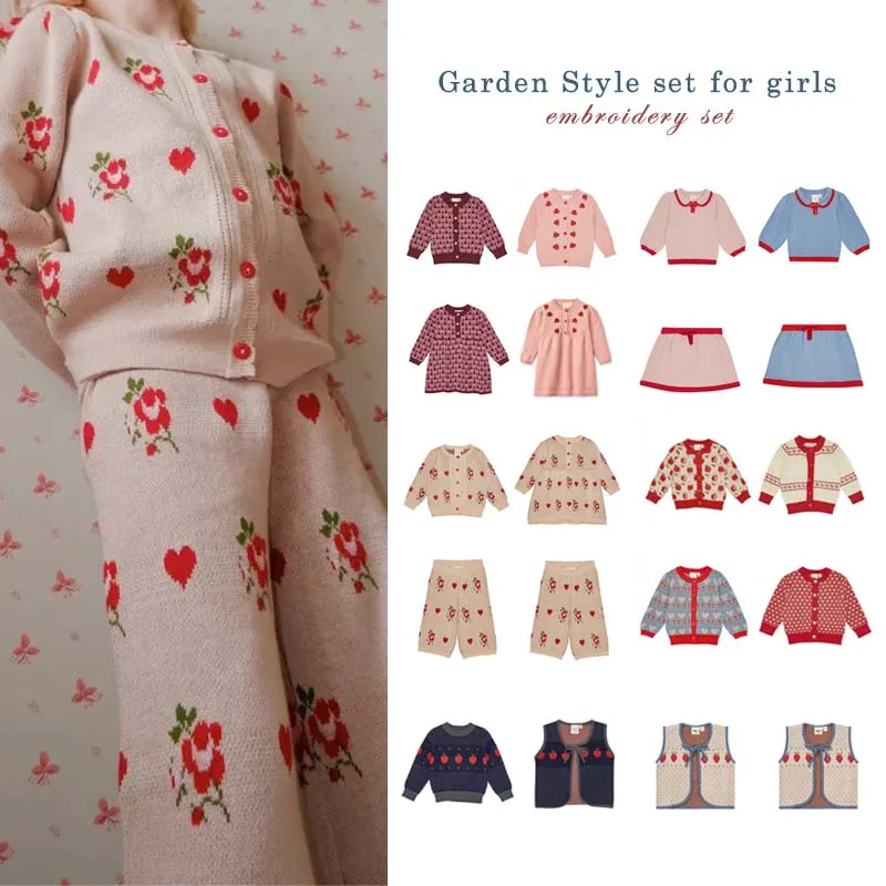 

PER-SALE 2025 Autumn Baby Girl Sweater Kids cotton Knitted Cardigan Children Rose Cardigan Baby Girls Bow Knit Sweaters