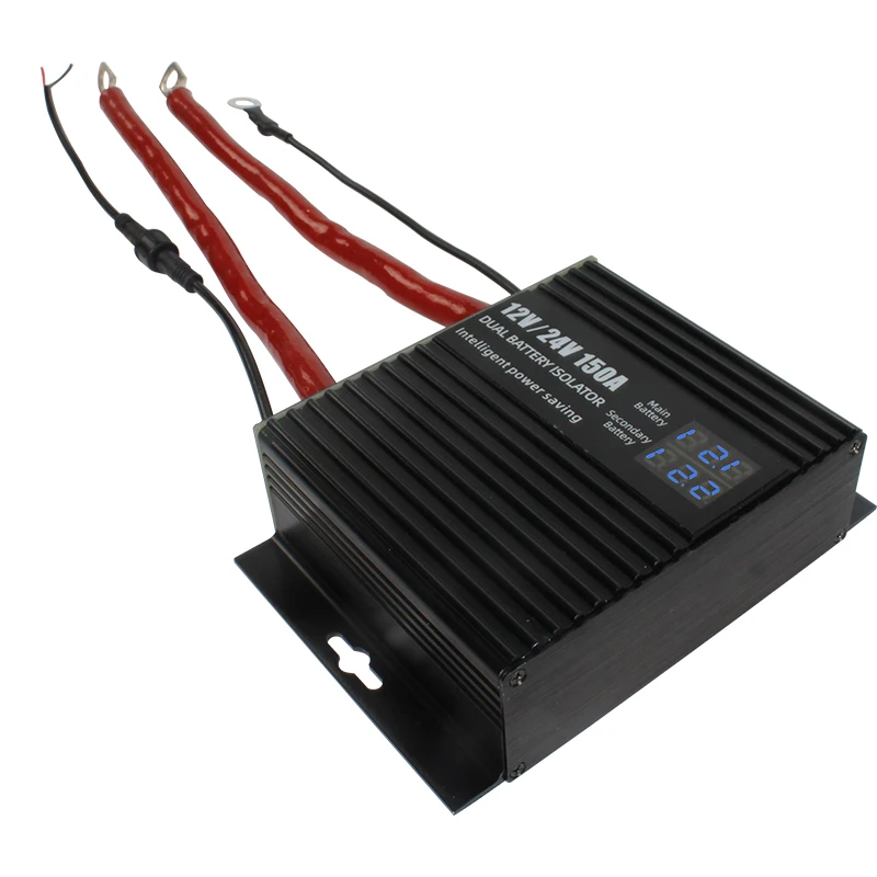 HEYRV Camper Caravan Accessories 150A Battery Isolator Universal with Voltage Display Intelligent Dual Battery Isolator Kit