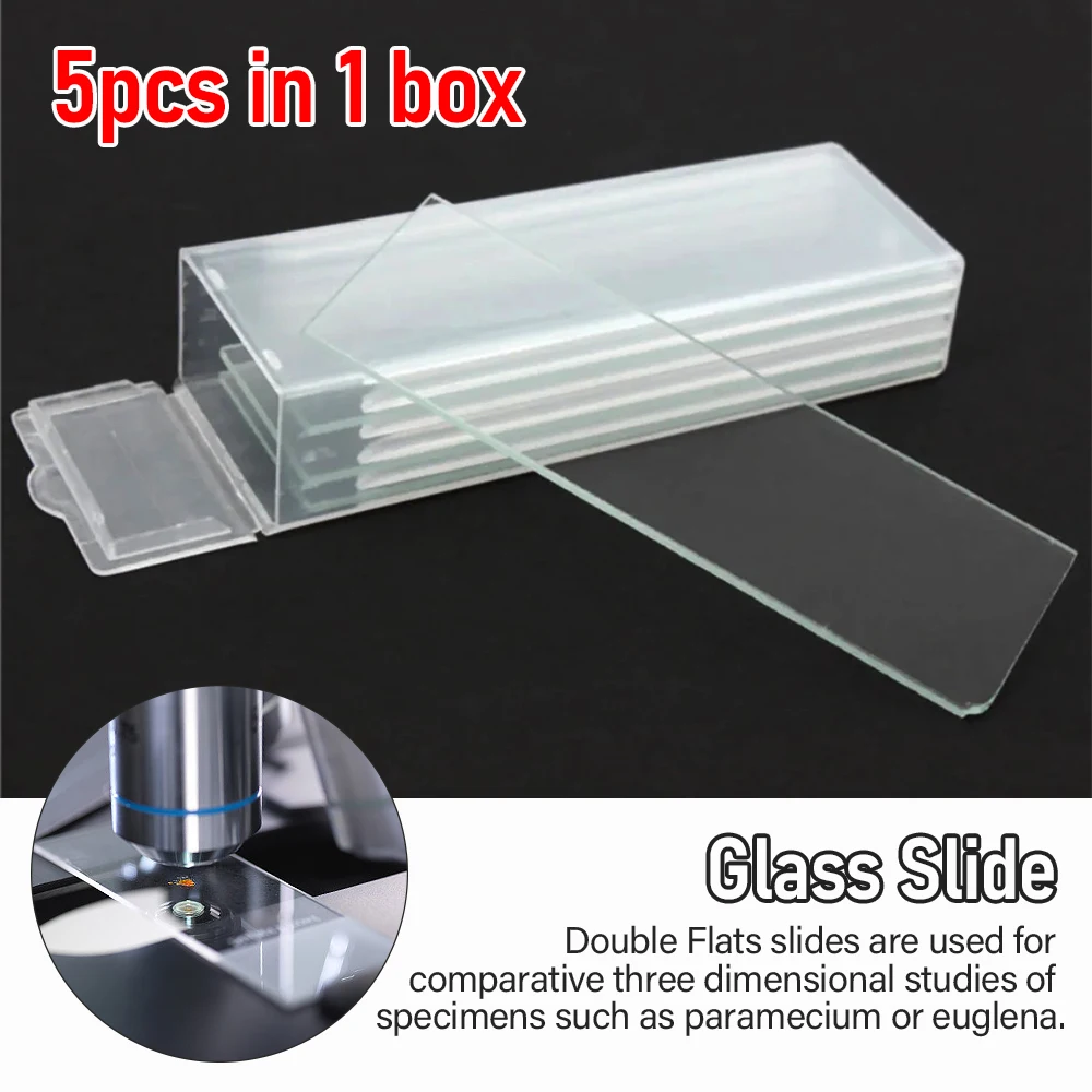 5Pcs 1mm Thickness Cavity Glass Coverslips Single Concave Microscope Glass Slides Reusable Laboratory Blank Sample Cover Glass