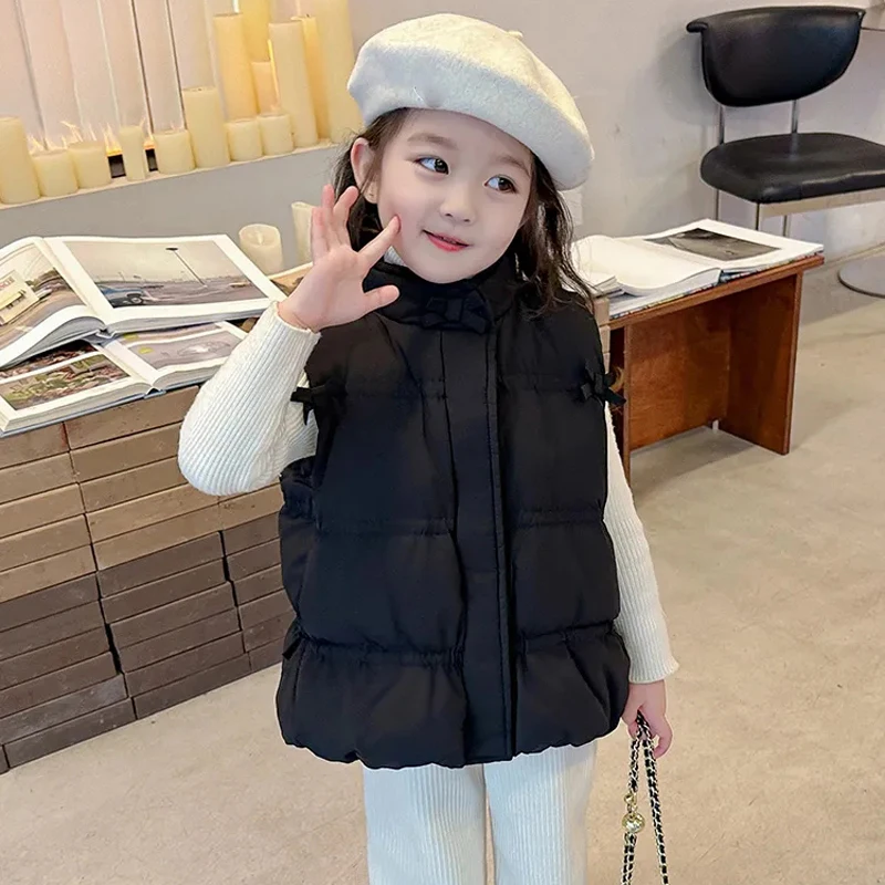 

Korean Style Girls Loose Cotton Vest Children's Winter Thickened Thermal Vest Simple Solid Color Baby Girl Outer Wearing Vest