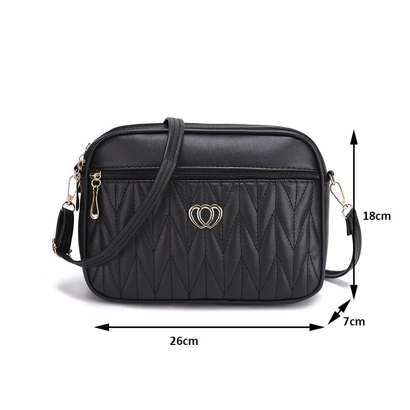 Large Capacity Three Zipper Crossbody Bag New Fashionable and Simple Diamond Shaped Shoulder Bag Monochrome Camera Bag