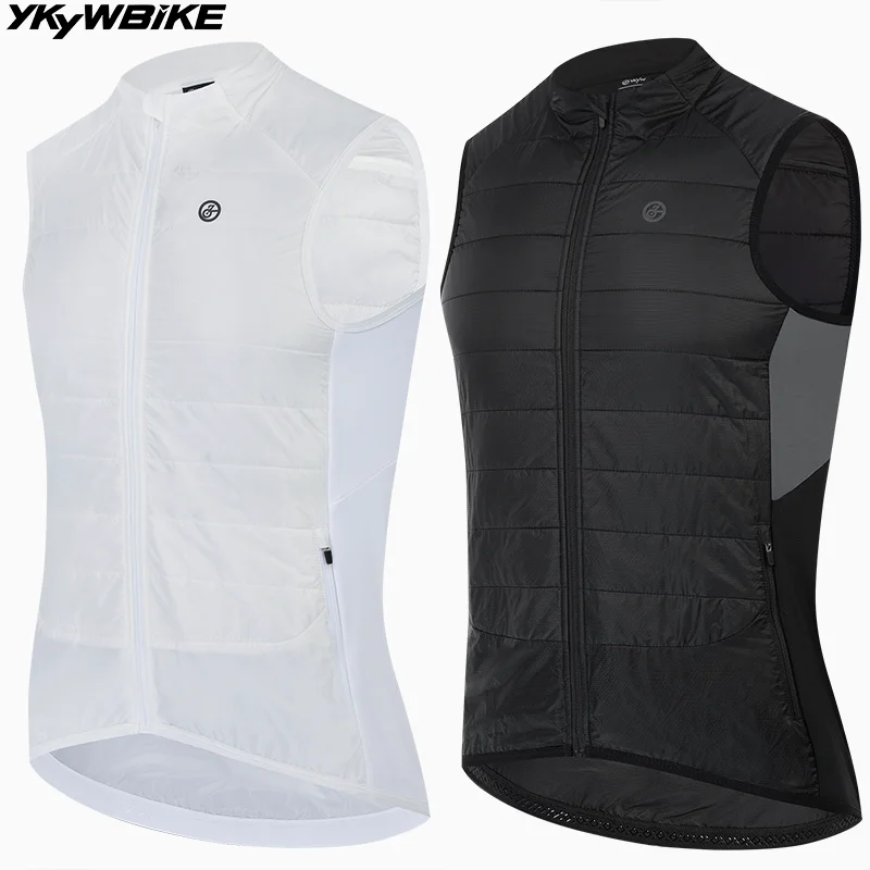 

YKYWBIKE термовелосипедный жилет, зимний теплый велосипедный жилет без рукавов с 5 карманами, ветрозащитный, водонепроницаемый, дорожный велосипедный жилет MTB