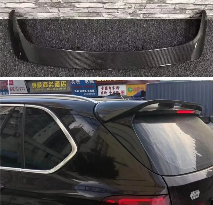 CARBON FIBER ABOVE & BELOW REAR WING TRUNK LIP TAIL SPOILER FOR BMW X5 F15 2014 2015 2016 2017 2018