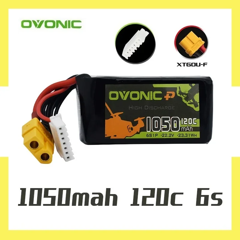 

22.2V Lipo Battery 1050mAh 120C For RC FPV Airplane Quadcopter Helicopter Drone Parts With XT60 Plug 6S Battery