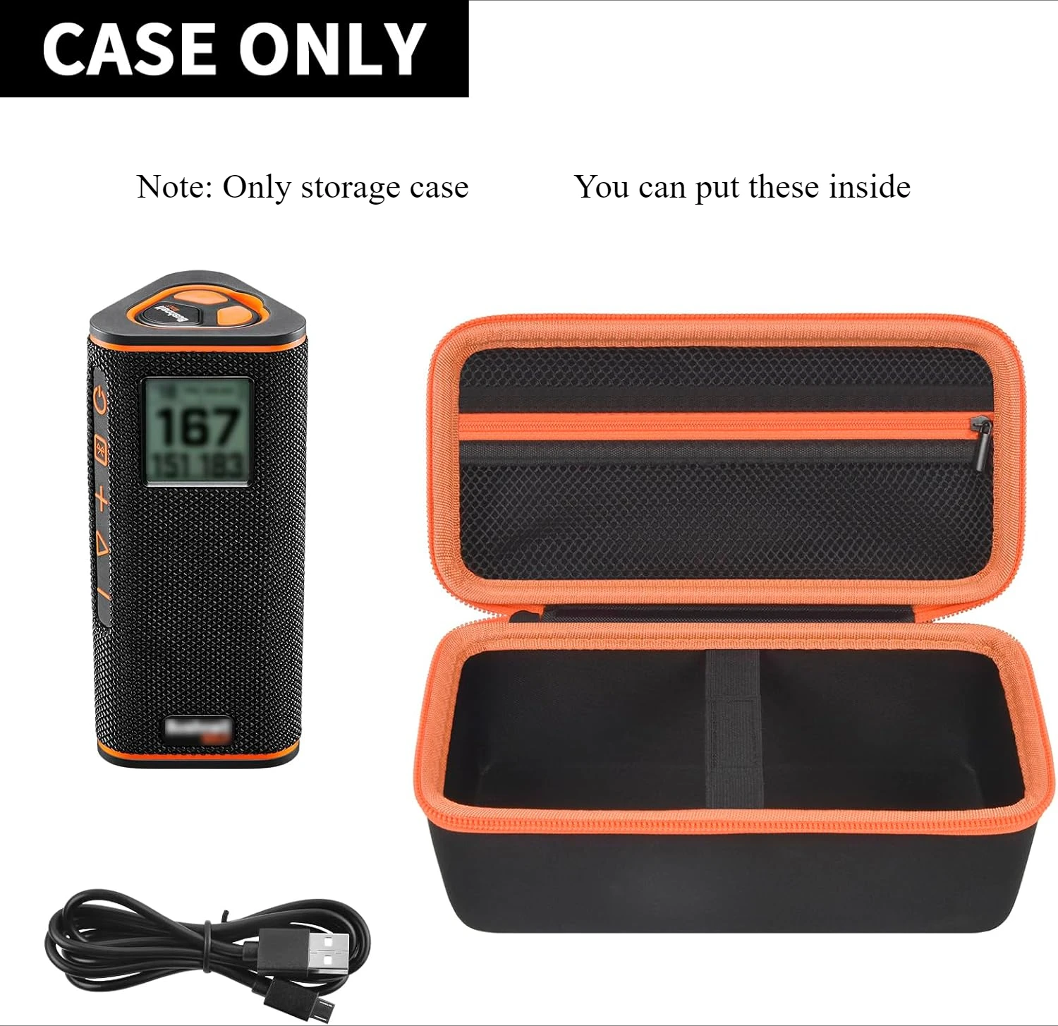 （CASE ONLY) Carrying Case Compatible with Bushnell Golf for Wingman View Golf GPS Speaker, Range Finder Travel Storage Holder