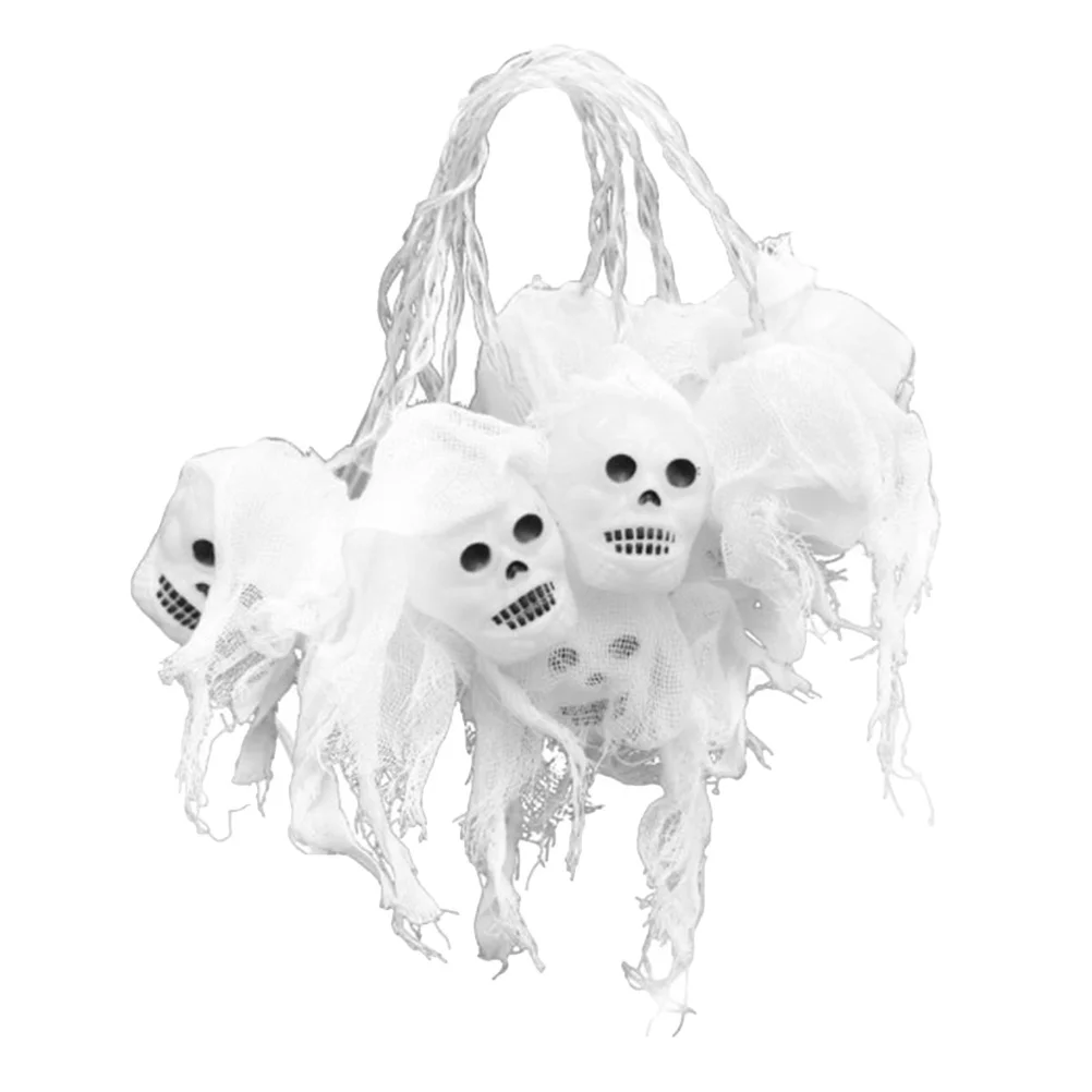 1 set Led Skull Lights String Halloween Decor Premium Warm Glow For Party, Home, Outdoor, Scene Layout, Holiday Decoration